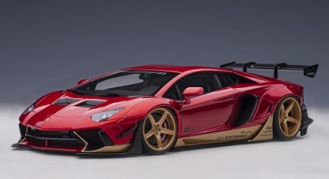 79182 Liberty Walk LB-Works Lamborghini Aventador Limited Edition (Hyper Red with Gold accents) 1:18